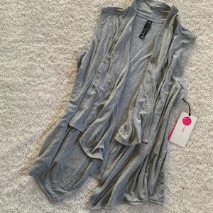 NWT Yogalicious gray cardigan like athleisure vest